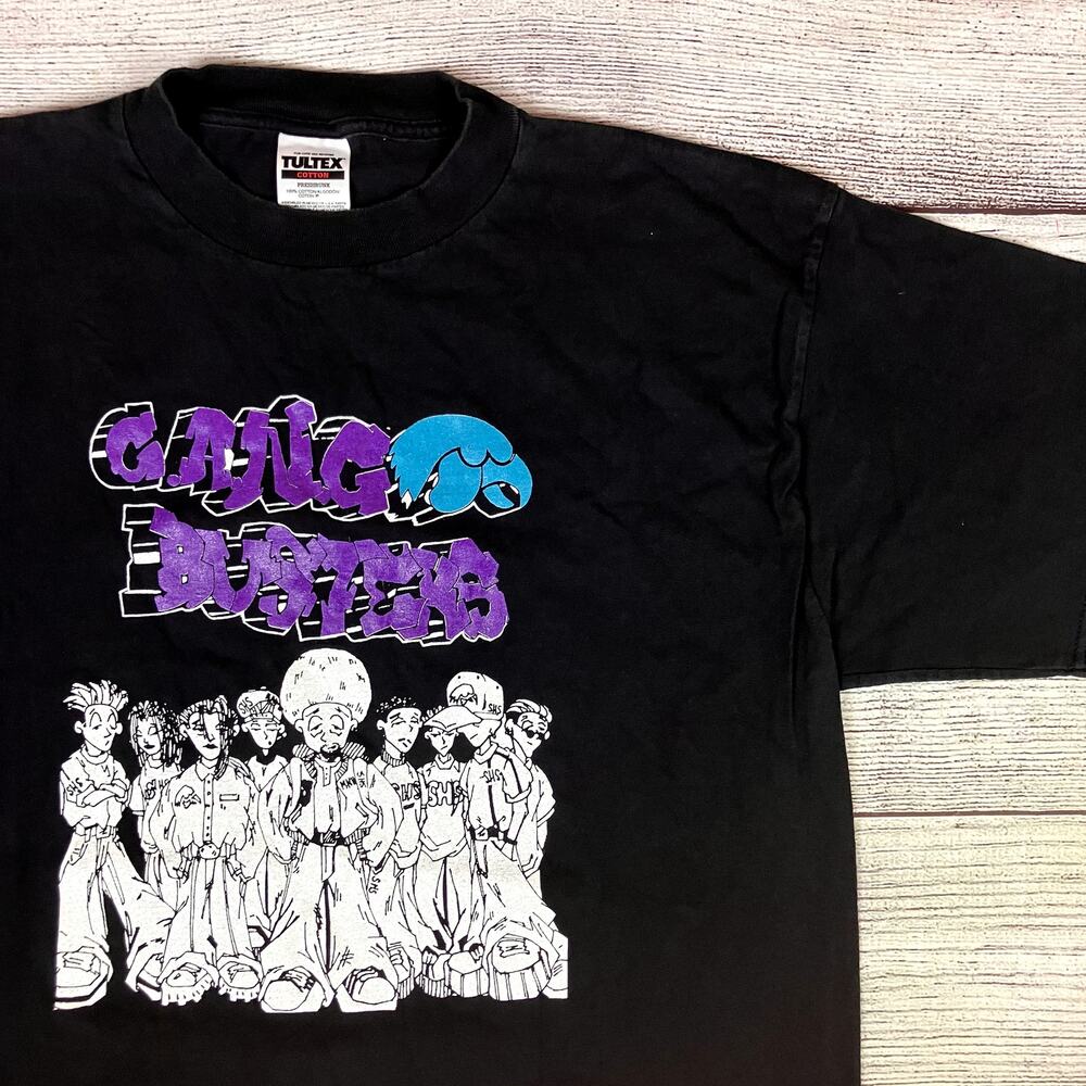 Vintage 1990s Gang Busters Double Sided T-shirt
